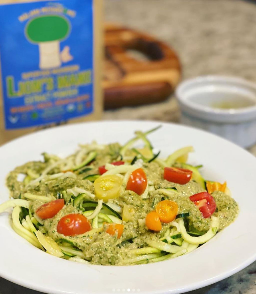 Lion's Mane Mac Nut Pesto (Vegan GF Paleo)