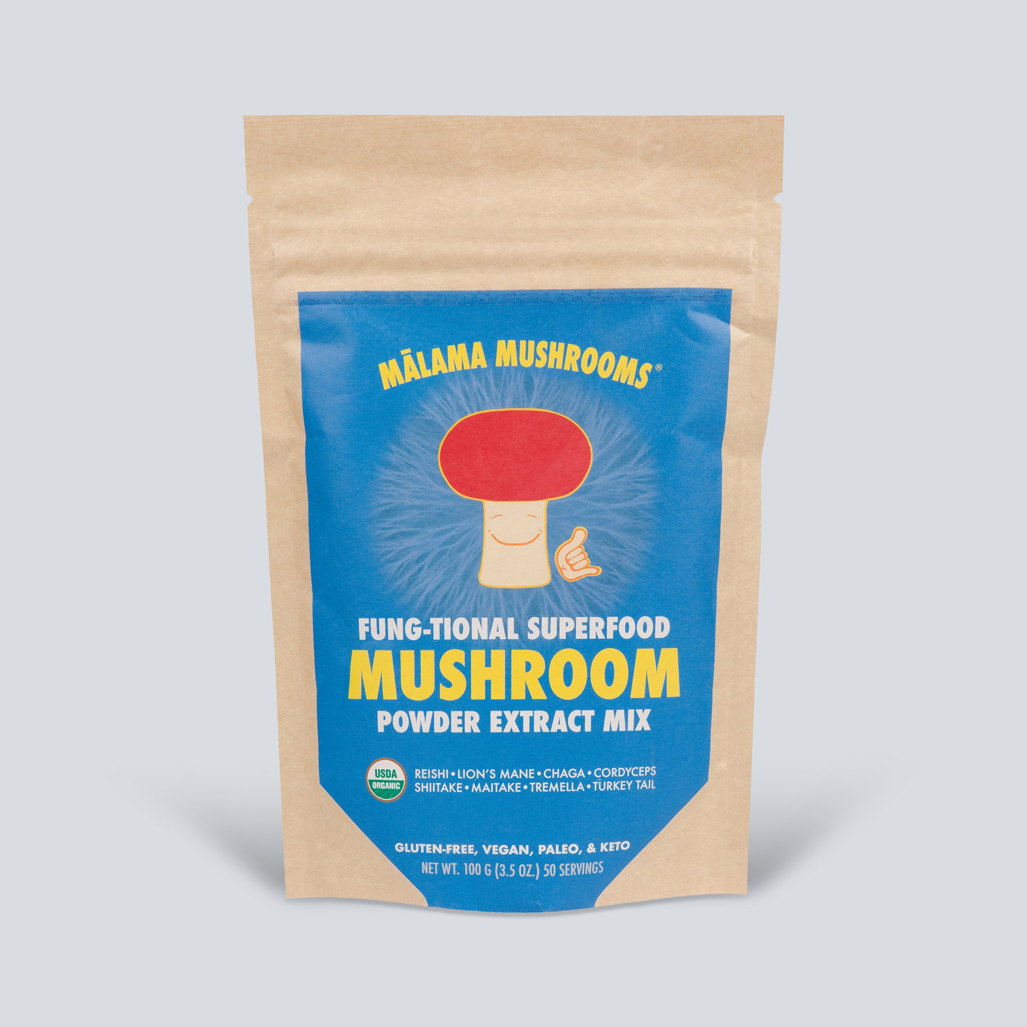 Superfood Mālama – 8 Organic Mushrooms Hawaii Powder Mushroom | USDA Mix