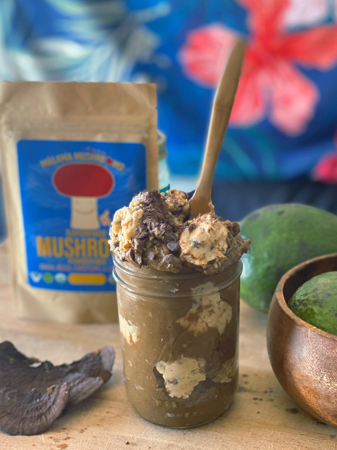 Mushroom-Superfood Cookie Dough 'Nice' Cream (GF)