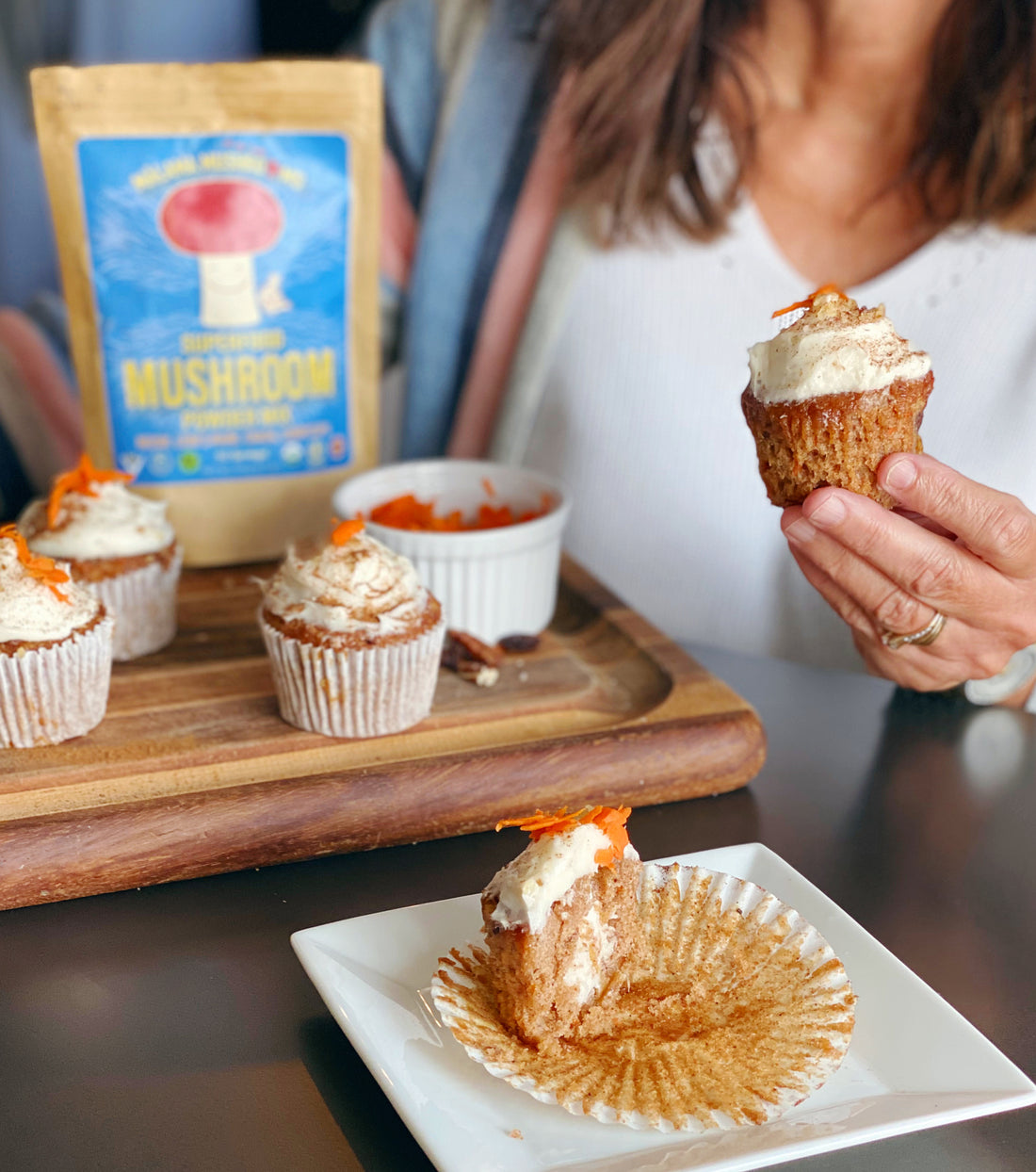 Vegan Superfood Carrot Cake Cupcakes (Vegan + GF)