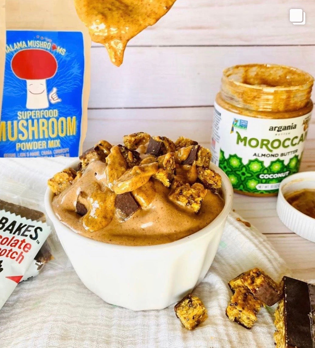 Nutty Superfood Nana Nice Cream with PB + Butterscotch Crumbles (Paleo Vegan GF)