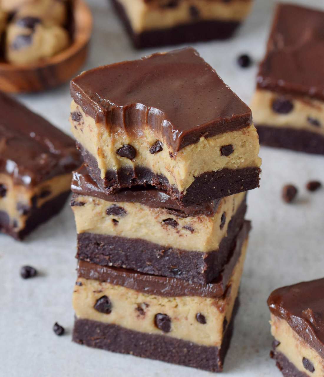 No-Bake Chaga Chickpea Cookie Dough Bars